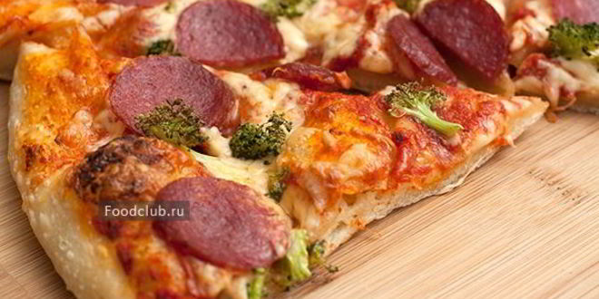 Рецепт пиццы с колбасой и брокколи