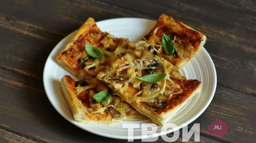 Как приготовить пиццу с курицей и грибами