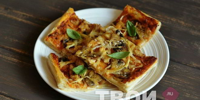Рецепт пиццы с курицей и грибами