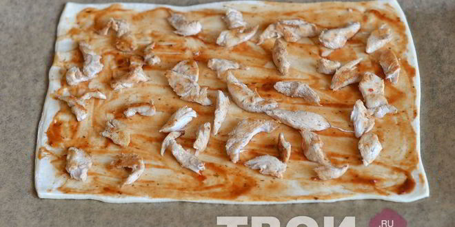 Рецепт пиццы с курицей и грибами