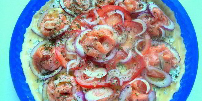 Рецепт пиццы с семгой и сливочным сыром