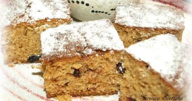 Рецепт Имбирной коврижки с изюмом и вяленой клюквой