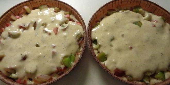 Рецепт шарлотки с ревенем, вяленой вишней и пряностями