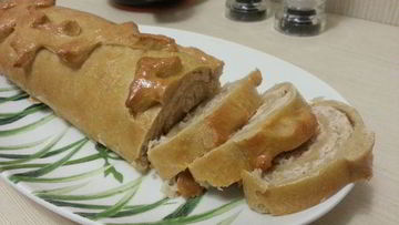 Рецепт Мяса-капустного штрудель из кабачкового теста