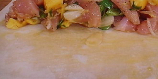 Рецепт штруделя с курино-манговой начинкой