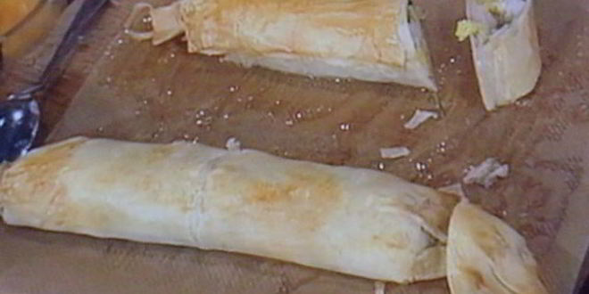 Рецепт штруделя с курино-манговой начинкой