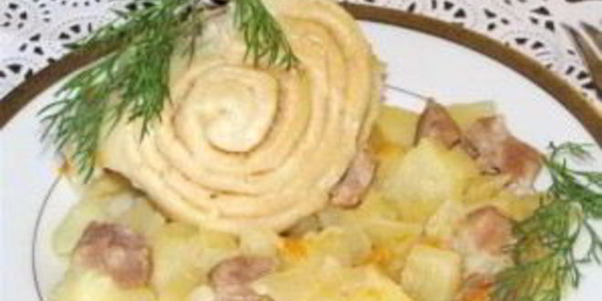 Рецепт штруделя с мясом и картошкой