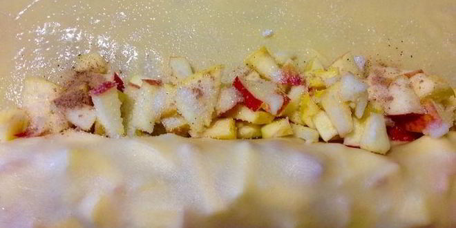 Рецепт штруделя с яблоками и вишней