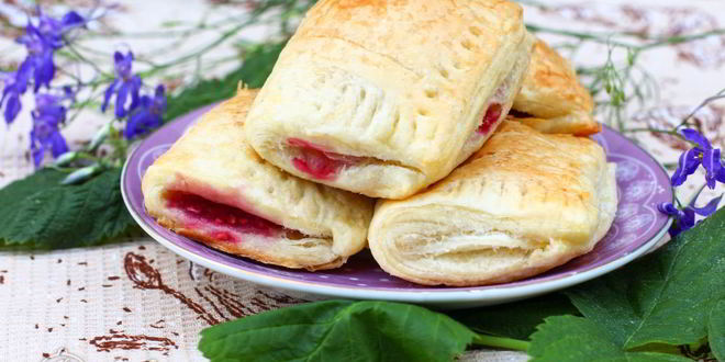 Рецепт слоек с малиной