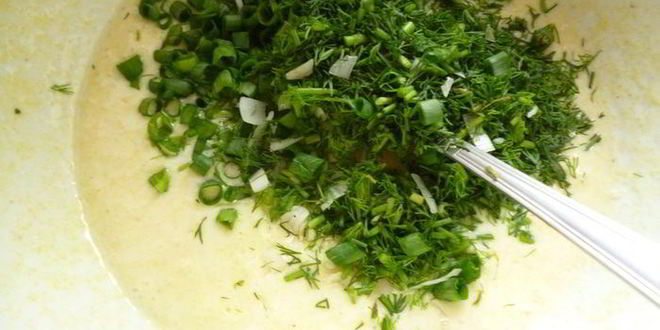 Рецепт оладушек без яиц с зеленью