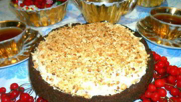 Рецепт Торта с арахисовым крем-муссом без выпечки