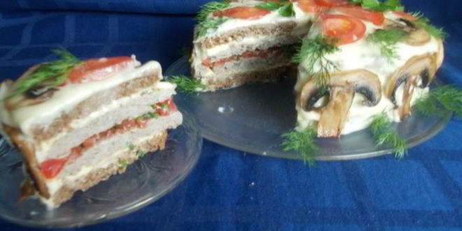 Рецепт закусочного торта для мужчин и не только