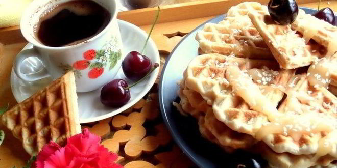 Рецепт овсяных вафель с кунжутом