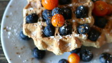 Рецепт Толстых вегетарианских вафель из кешью и овсянки