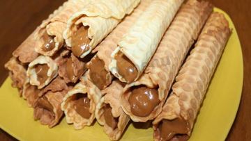 Рецепт Вафельных трубочек со сгущенкой