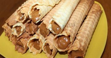 Рецепт Вафельных трубочек со сгущенкой