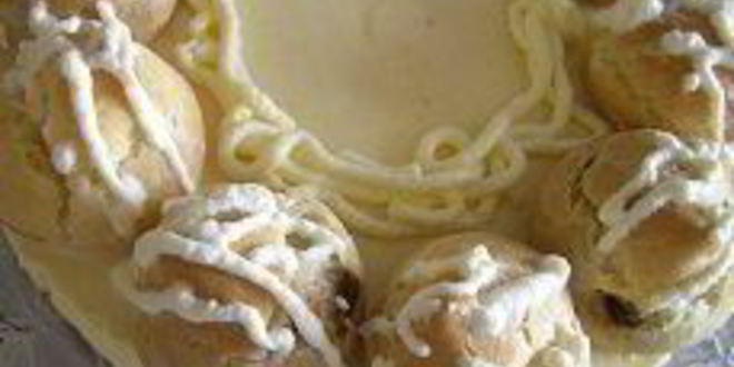 Рецепт шоколадна-апельсинового торт с профитролями