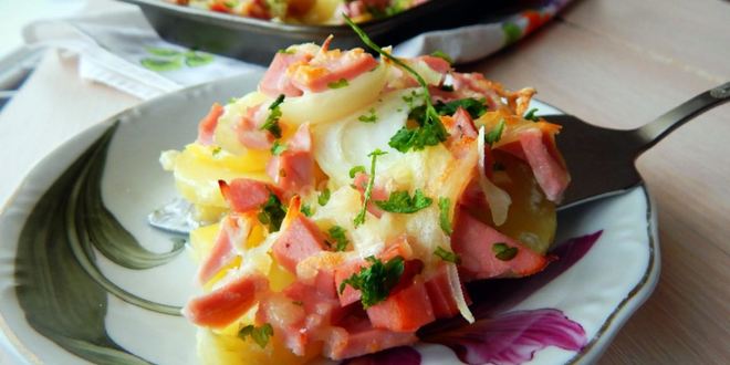 Рецепт картофельной запеканки с колбасой