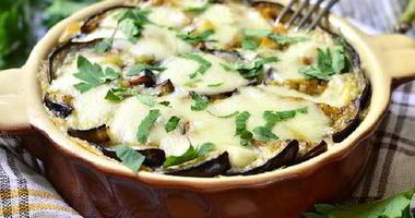 Рецепт Картофельной запеканки с мясным фаршем и жареными баклажанами
