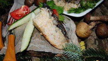 Рецепт Рисова-мясной запеканка в грибной заливке