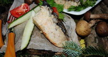 Рецепт Рисова-мясной запеканка в грибной заливке