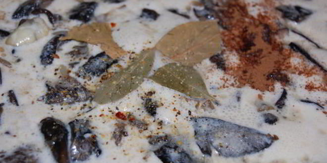 Рецепт рисова-мясной запеканка в грибной заливке