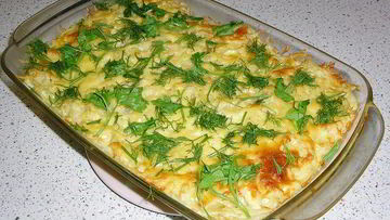 Рецепт Слоеной запеканки с макаронами и творогом