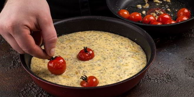 Рецепт сырной запеканки с помидорами черри