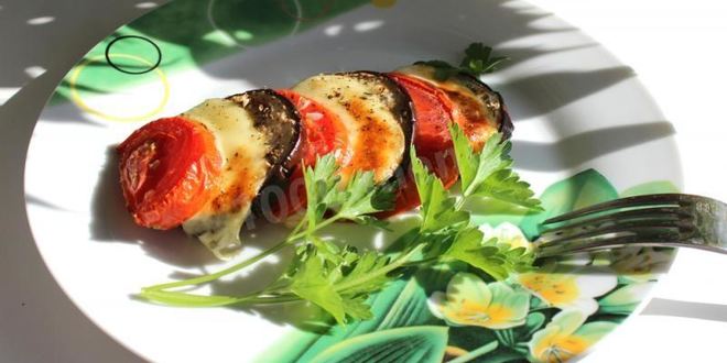 Рецепт запеканки из баклажанов с помидорами и сыром в духовке