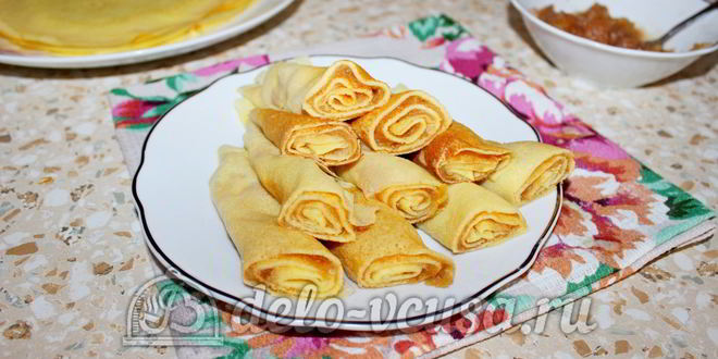 Рецепт блинчиков с джемом