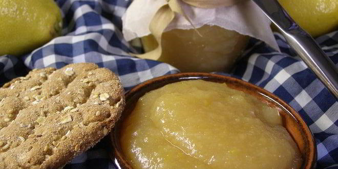 Рецепт лимонного джема с яблоками и куантро