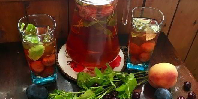 Рецепт клубничного компота с мятой