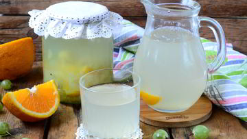 Рецепт Компота из крыжовника с апельсином на зиму