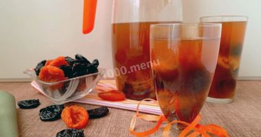 Рецепт Компота из кураги и чернослива