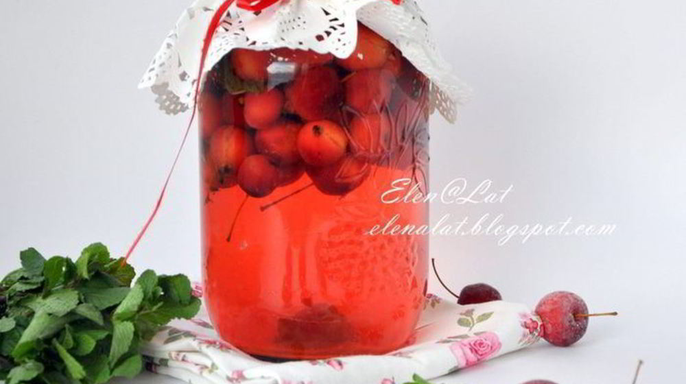 Как приготовить компот из райских яблок с мятой