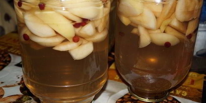 Рецепт компота из яблок с клюквой