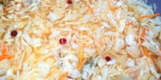 Рецепт квашеной капусты с клюквой