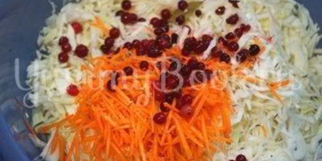 Рецепт квашеной капусты с клюквой