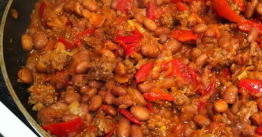 Рецепт Фасоли с фаршем и лечо