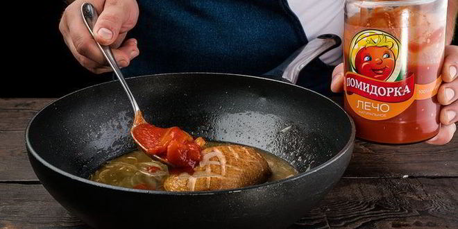 Рецепт пряной утиной грудки, тушеной в лечо