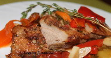 Рецепт Утиной грудки, тушеной в лечо