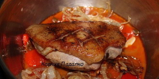 Рецепт утиной грудки, тушеной в лечо