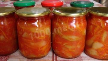 Рецепт Вкусного и простого лечо с томатным соком