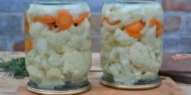 Рецепт маринованной цветной капусты с овощами