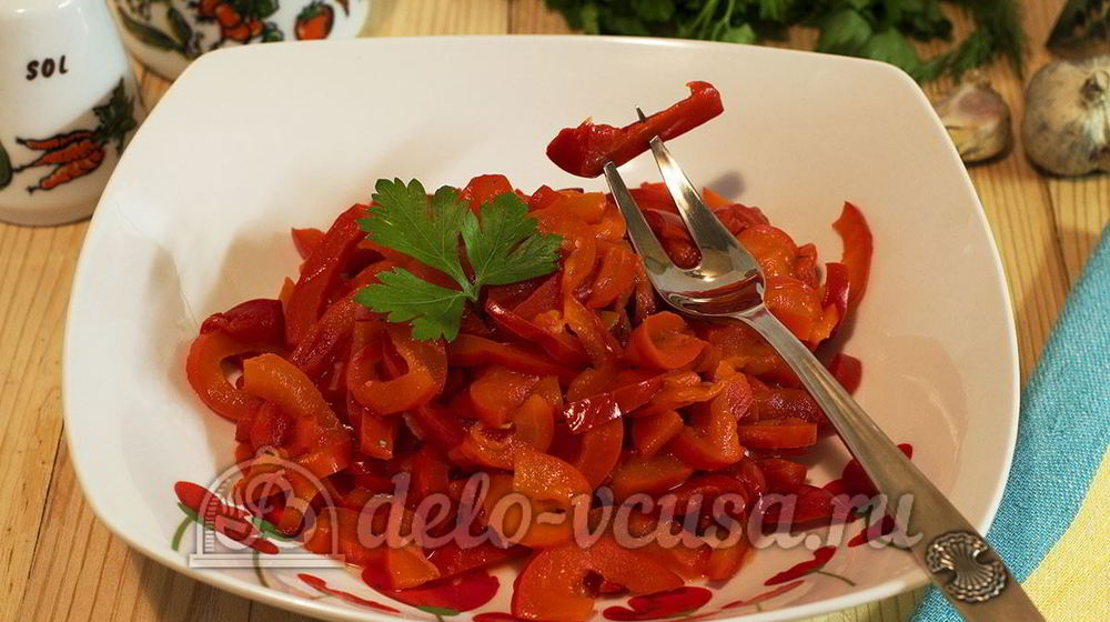 Как приготовить маринованный болгарский перец в масле с чесноком