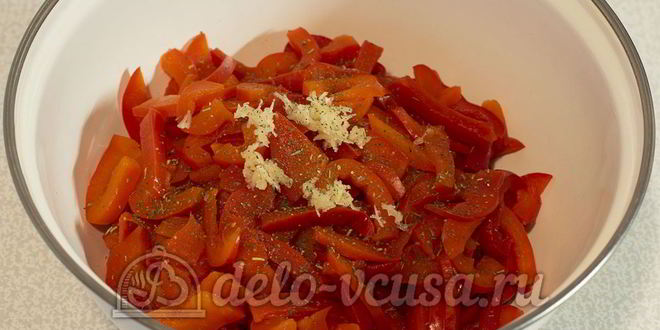 Рецепт маринованного болгарского перца в масле с чесноком