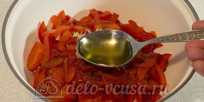 Рецепт маринованного болгарского перца в масле с чесноком