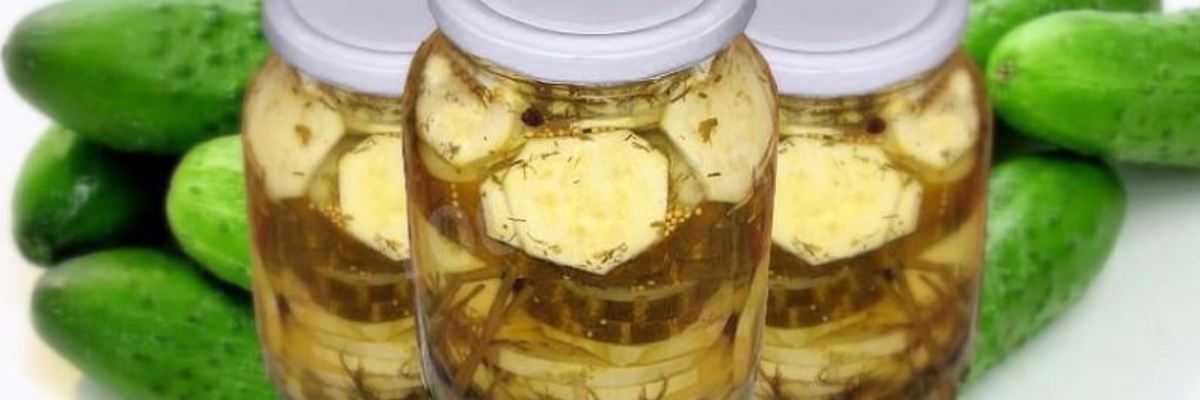 Рецепт Огурцов маринованных с кабачками на зиму