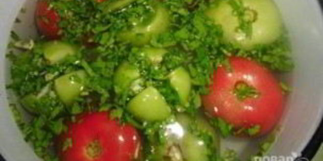 Рецепт малосольных помидоров по-армянски с чесноком