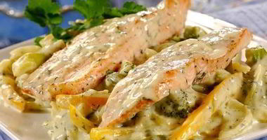 Рецепт Сливочной форели с брокколи и болгарским перцем